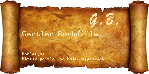 Gertler Borbála névjegykártya